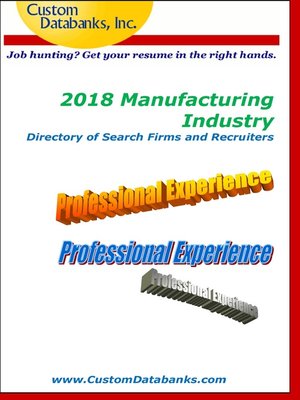 cover image of 2018 Manufacturing Industry Directory of Search Firms and Recruiters